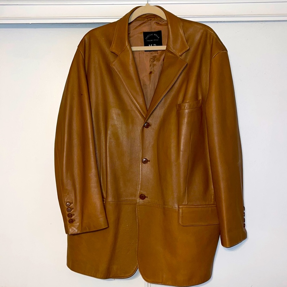Brown | Leather | Blazer | Over-Sized